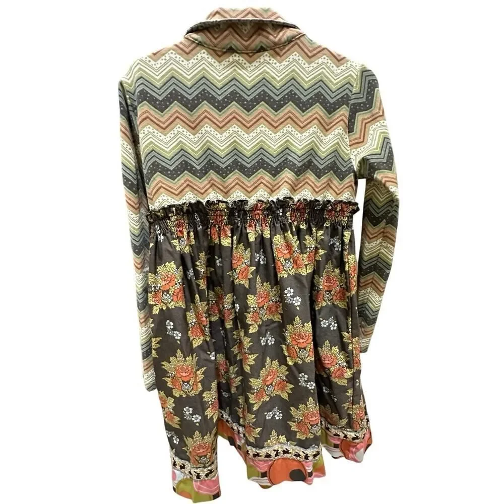 Matilda Jane Girls SZ 6 Field Trip Harlow Mock Turtleneck Cottagecore BOHO Dress